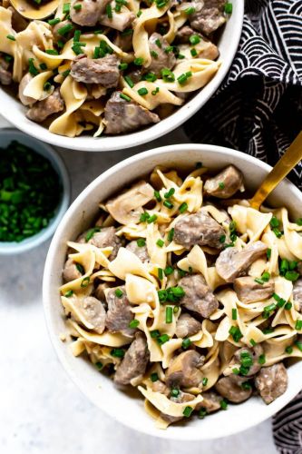 Creamy Crock Pot Beef Stroganoff