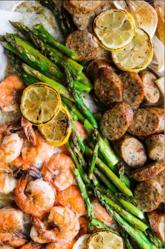 Old Bay Shrimp and Sausage Sheet Pan Dinner