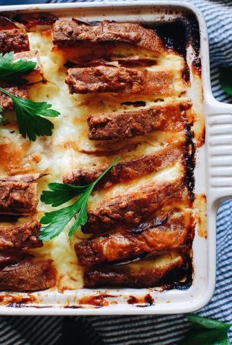 Breakfast Cheddar and Apple Strata