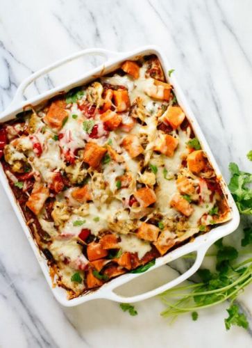 Roasted Veggie Enchilada Casserole