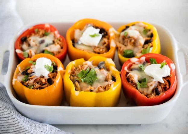 5-Ingredient Chicken Stuffed Peppers