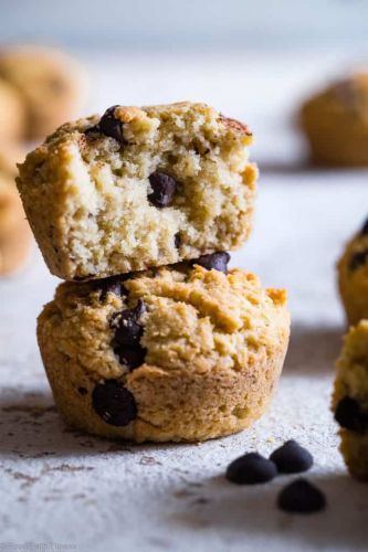 Chocolate Chip Keto Low Carb Muffins with Almond Flour