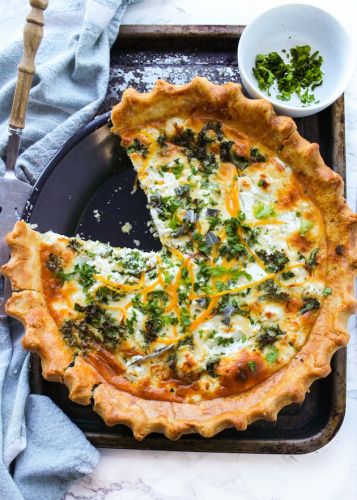 Butternut Squash Kale and Goat Cheese Quiche