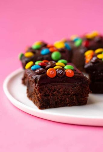 M&M Chocolate Frosted Brownies