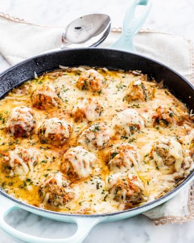 French Onion Chicken Meatballs