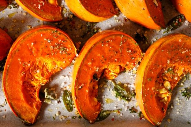 Roasted pumpkin with goat cheese