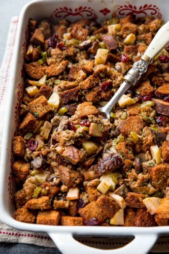 Herbed sausage, cranberry and apple stuffing