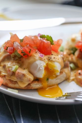 Chile Con Queso Eggs Benedict