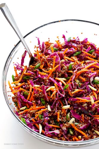 Easy Asian quinoa slaw