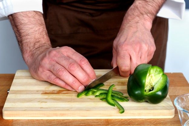 Cut the bell pepper