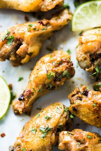 Baked Chicken Wings with Honey Lime Sauce