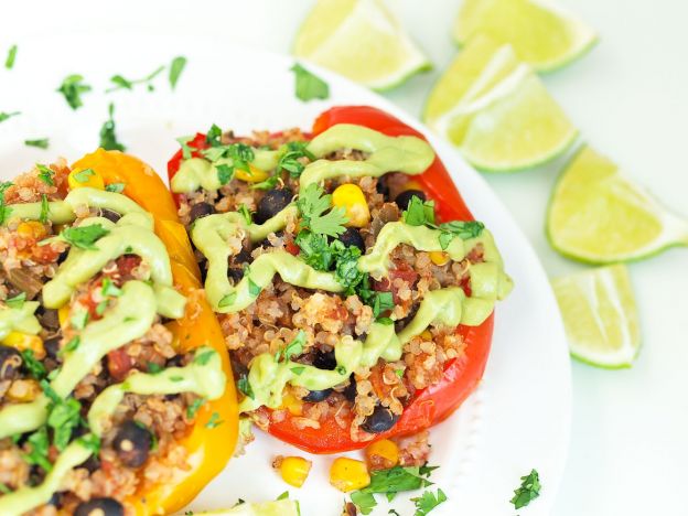 vegan, Mexican stuffed peppers