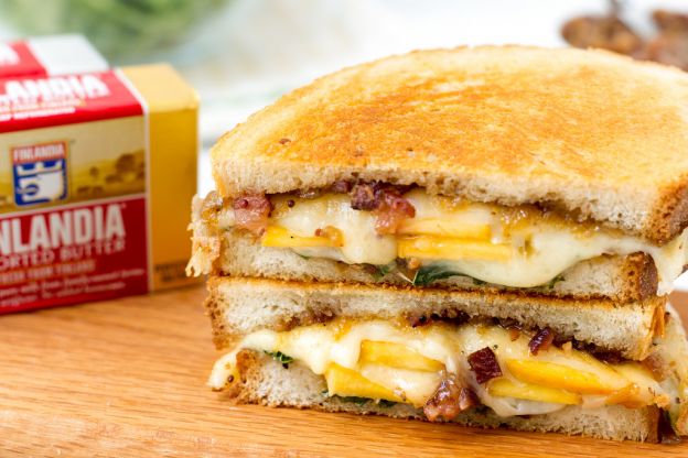 Ultimate Grilled Swiss with Bacon Peach Jam