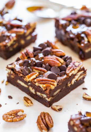 Salted Caramel and Pecan Turtle Brownies