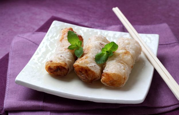 Crispy Mini Chicken and Shrimp Spring Rolls