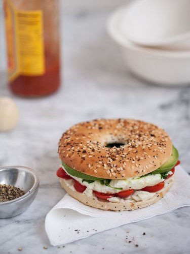 Egg and veggie breakfast sandwich