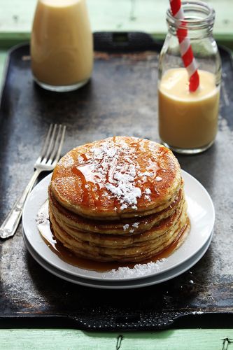 Eggnog pancakes