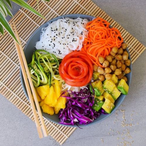 VEGAN BUDDHA BOWL WITH ROASTED CHICKPEAS