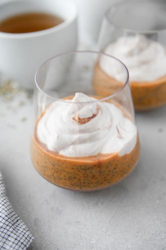 Pumpkin Chia Pudding with Argentine Yerba Mate and Spiced Yogurt Whip