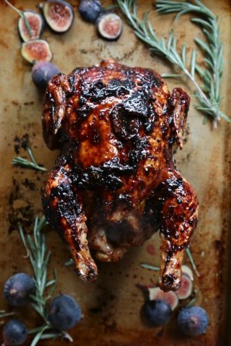 Fig and Rosemary Glazed Roast Chicken