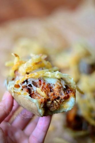 Barbecue Pulled Pork Potato Skins