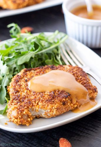 Sriracha Almond crusted Pork Chop with Spicy Honey Mustard Sauce