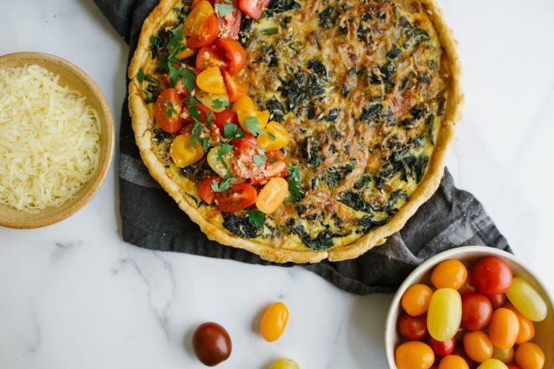 Kale Swiss and Sausage Quiche