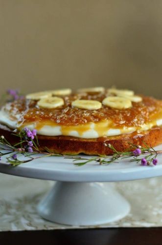 Salted Caramel Coconut Banana Cake