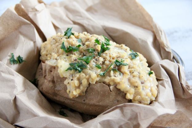 Cheesy Lentil Jacket Potatoes