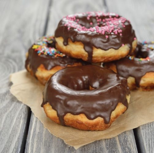 Homemade chocolate donuts