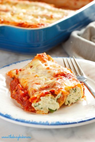 Baked ricotta and spinach cannelloni