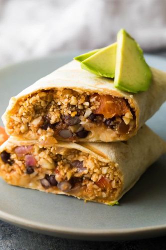 Freezer Cauliflower Rice and Black Bean Burritos