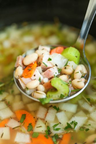 Slow Cooker Ham & White Bean Soup