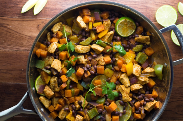 Chili Lime Sweet Potato And CHicken Skillet