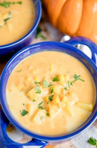 Pumpkin Corn and Potato Chowder