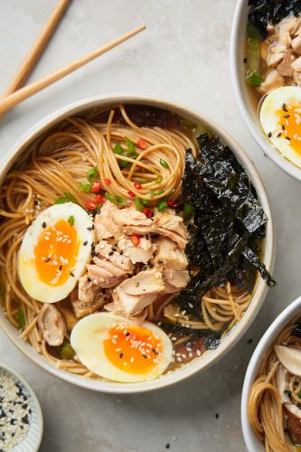 Quick and Easy Miso Noodle Soup with Salmon