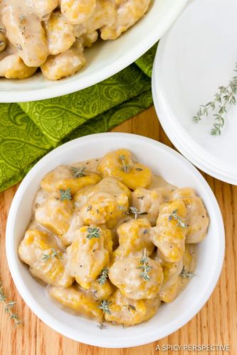 Butternut Squash Gnocchi with Whiskey Cream Sauce