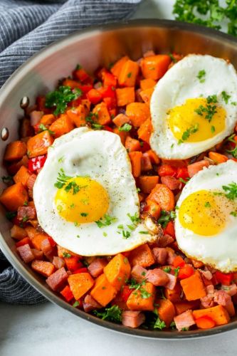 Sweet Potato Hash with Ham