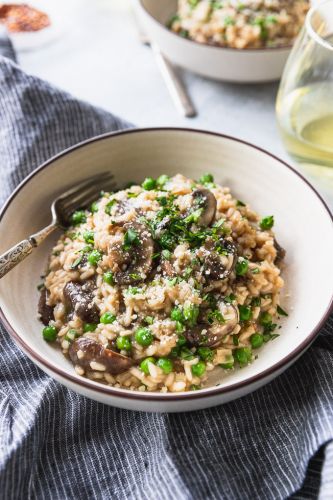 Mushroom Pea Risotto