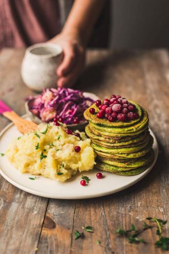 vegan gluten-free savory kale pancakes