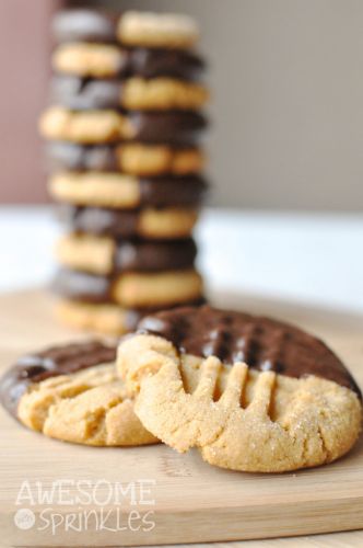 Chocolate Chili Dipped Sriracha Peanut Butter Cookies