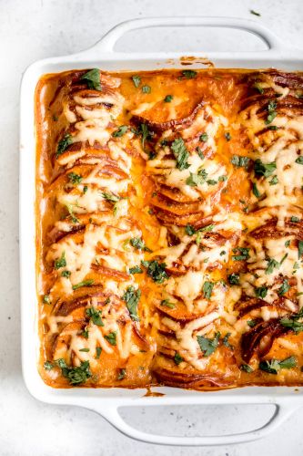 Chipotle Gouda Scalloped Sweet Potatoes