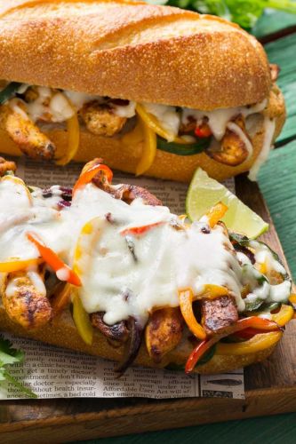 Fajita Chicken Cheesesteak Sandwiches