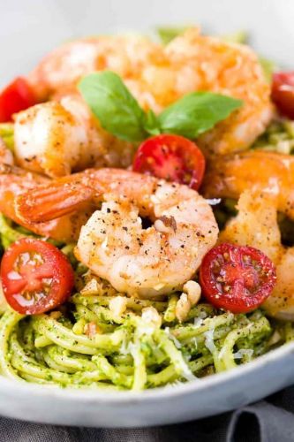 30-Minute Pesto Shrimp Pasta