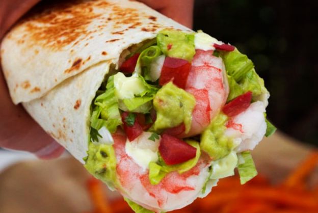 Shrimp and Avocado Burrito