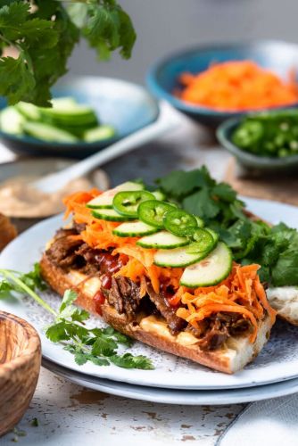 Slow Cooker Banh Mi Vietnamese Sandwich