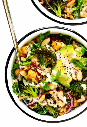 Roasted Broccoli and Farro Bowls