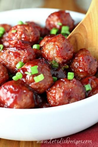 Lady Bird: Cranberry Glazed Meatballs