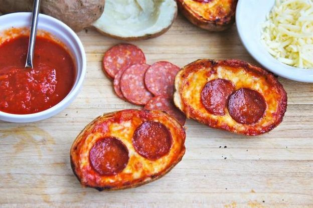 Potato skin pizzas