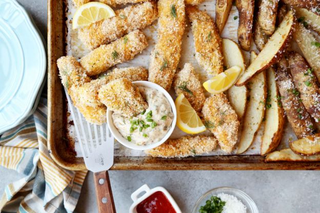 Sheet Pan Fish and Chips